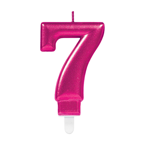 Candle Number 7  Pink